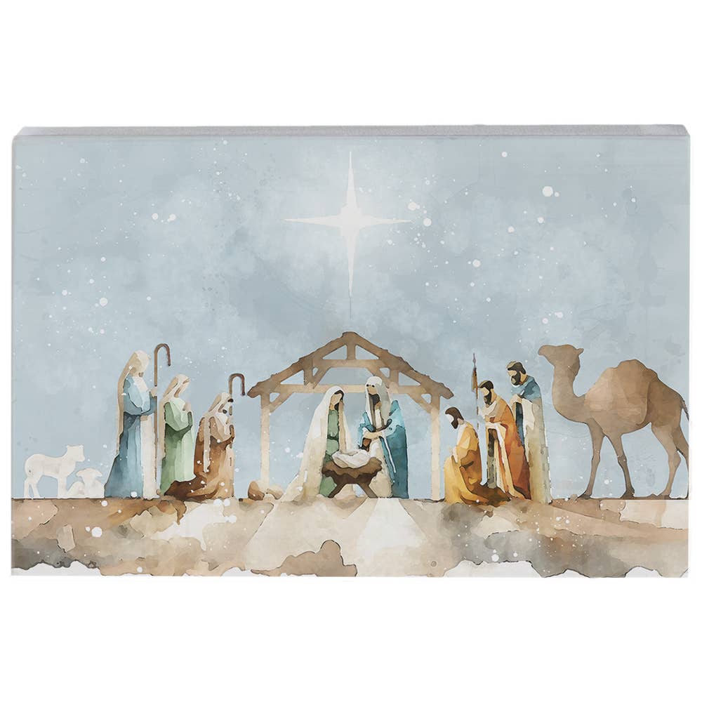 Watercolor Nativity Sign