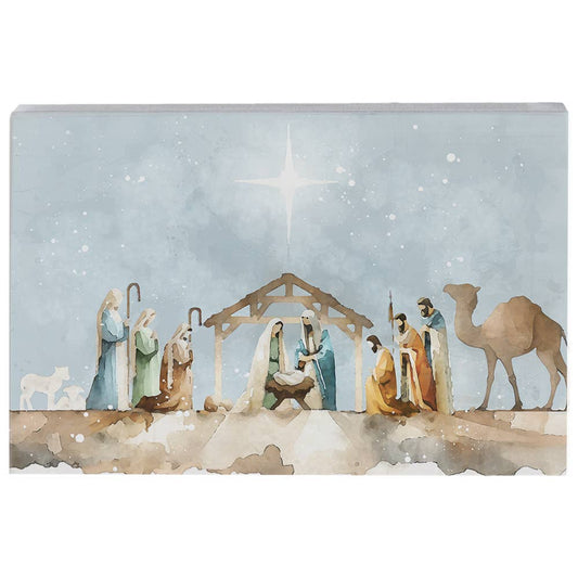 Watercolor Nativity Sign