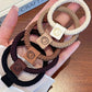 Chestnut 5pcs Smile Face Decor Braided Hair Ties