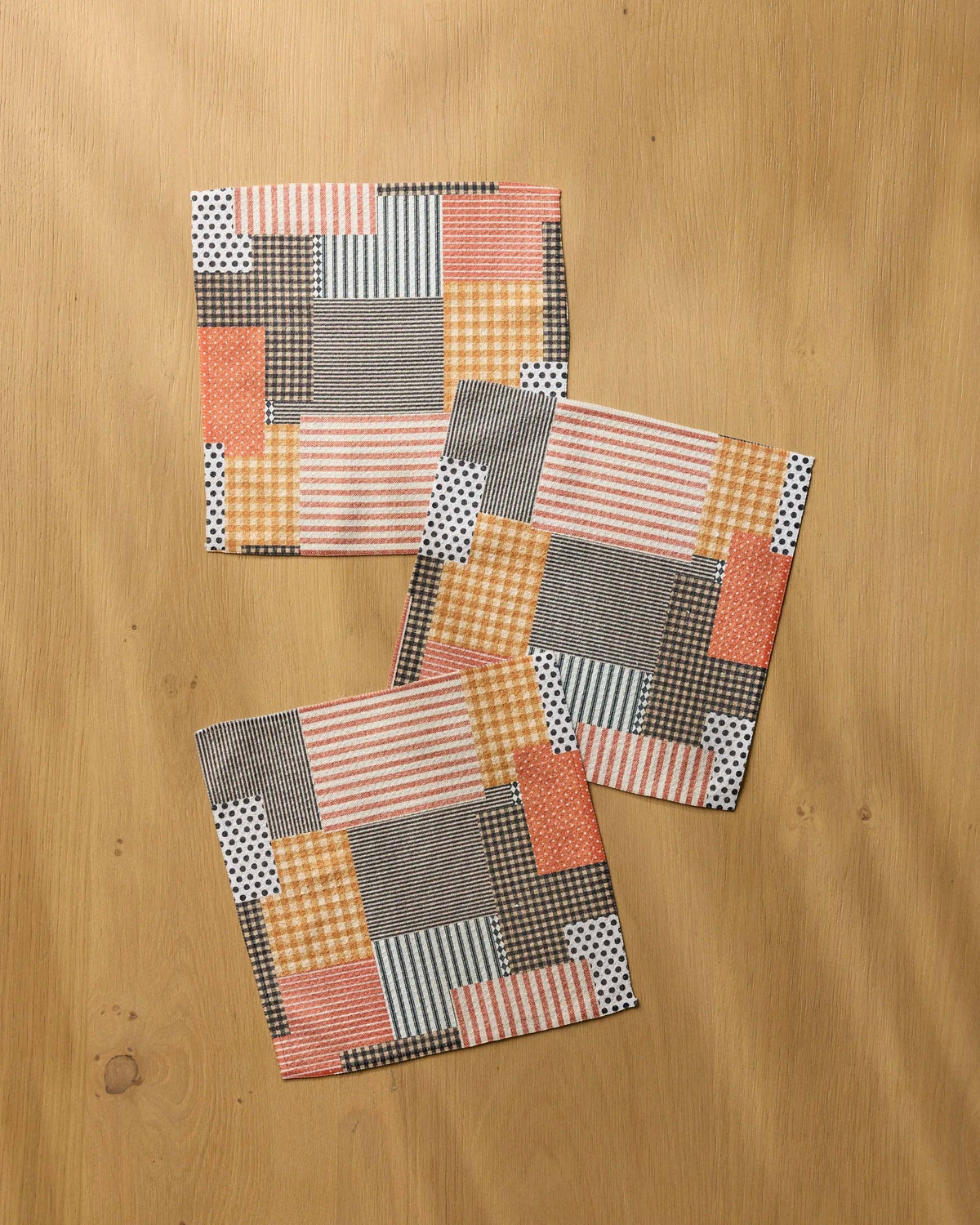 Patch and Pumpkin Geometry  Dishcloth Set