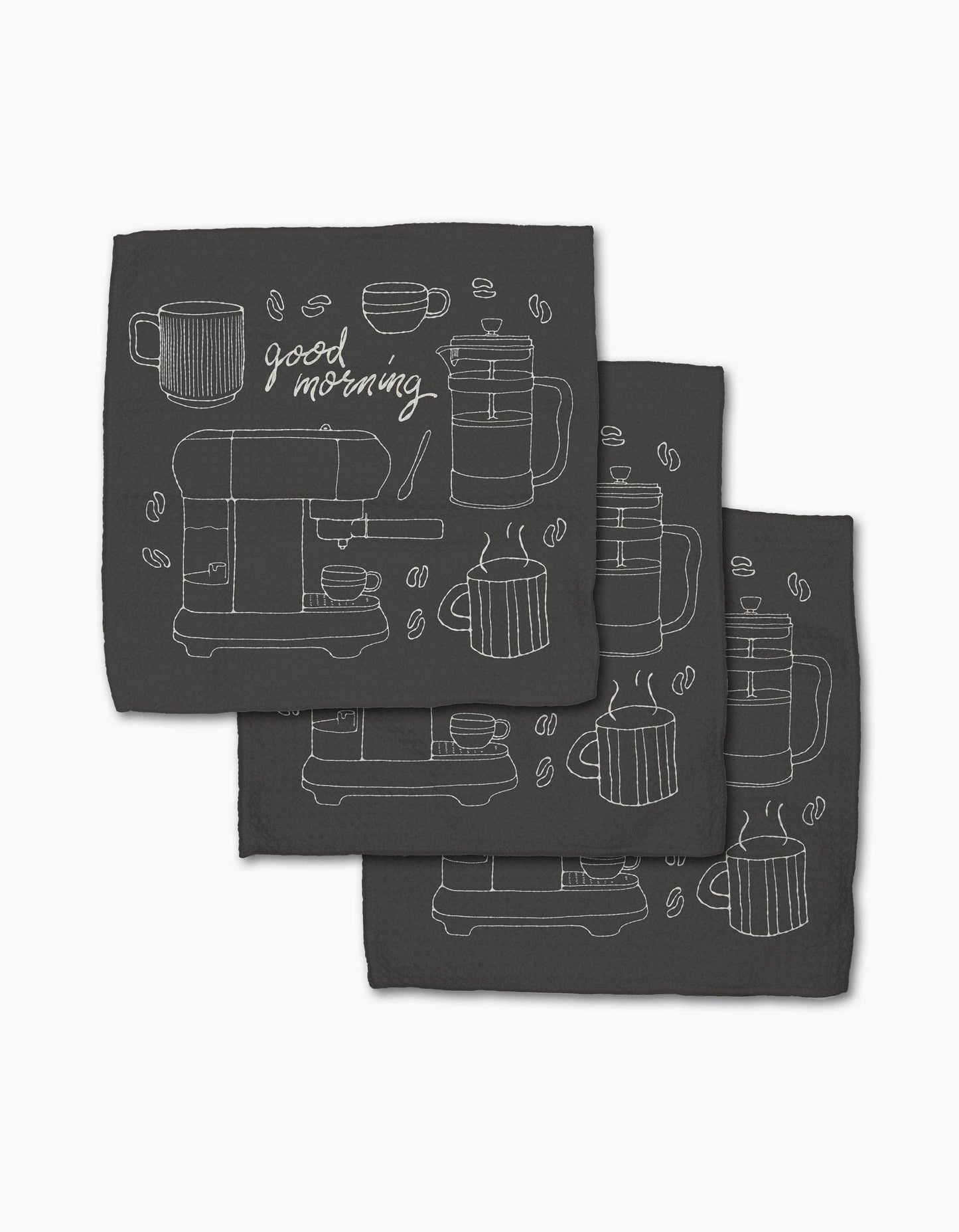 Good Morning Coffee Geometry Dishcloth Set