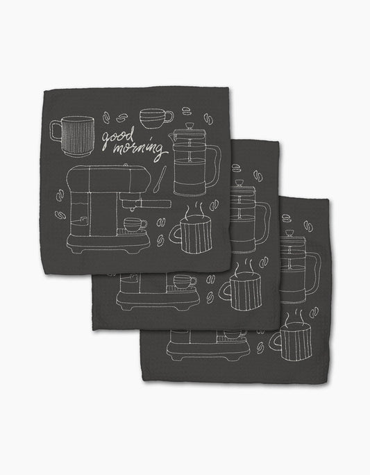 Good Morning Coffee Geometry Dishcloth Set