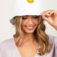 Chenille Patch Smiley Face Bucket Hat