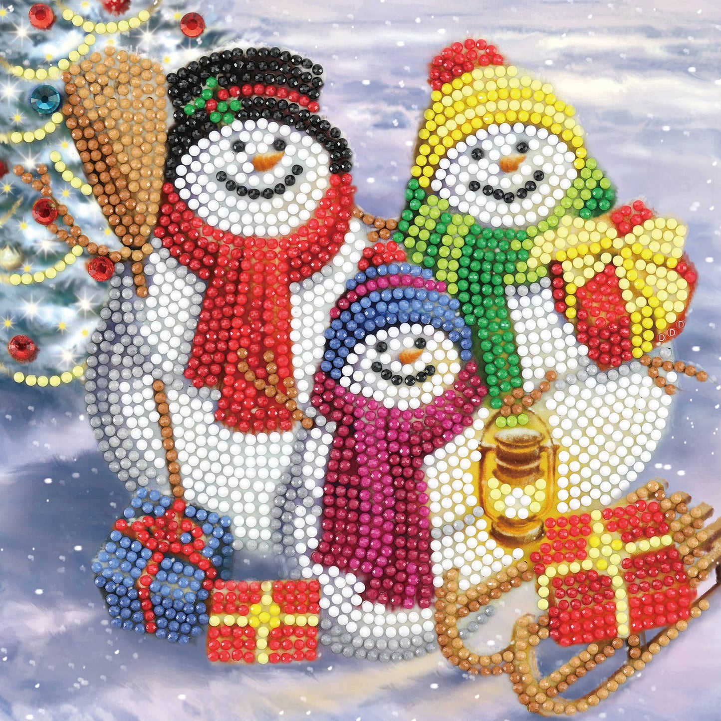 Snowman Family Fun Crystal Art Card Kit