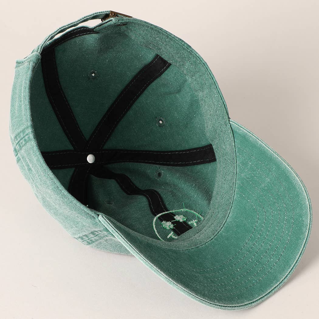 Clover Happy Face Embroidered Baseball Cap