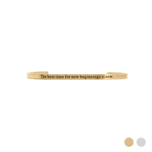 Best time for New Beginnings - Engraved Bracelet