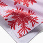 Snowy Days Red Geometry Tea Towel