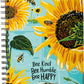 Bee Kind Bee Humble Bee Happy Spiral Notebook