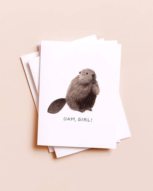 Dam Girl - Beaver Pun Card