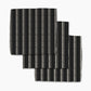 Zebra Pin Stripe Black Geometry Dishcloth Set