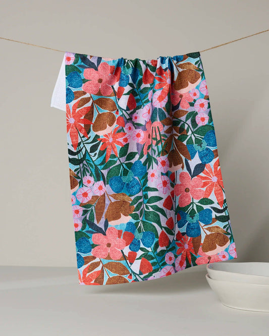Bloom Entangled Geometry Tea Towel