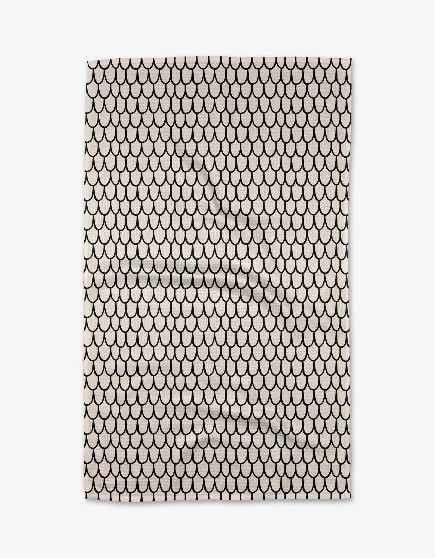 Fish Scale Scribble Geometry Tea Towel