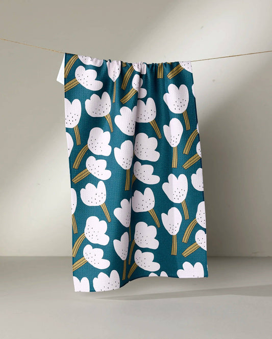 Tulips Geometry Tea Towel