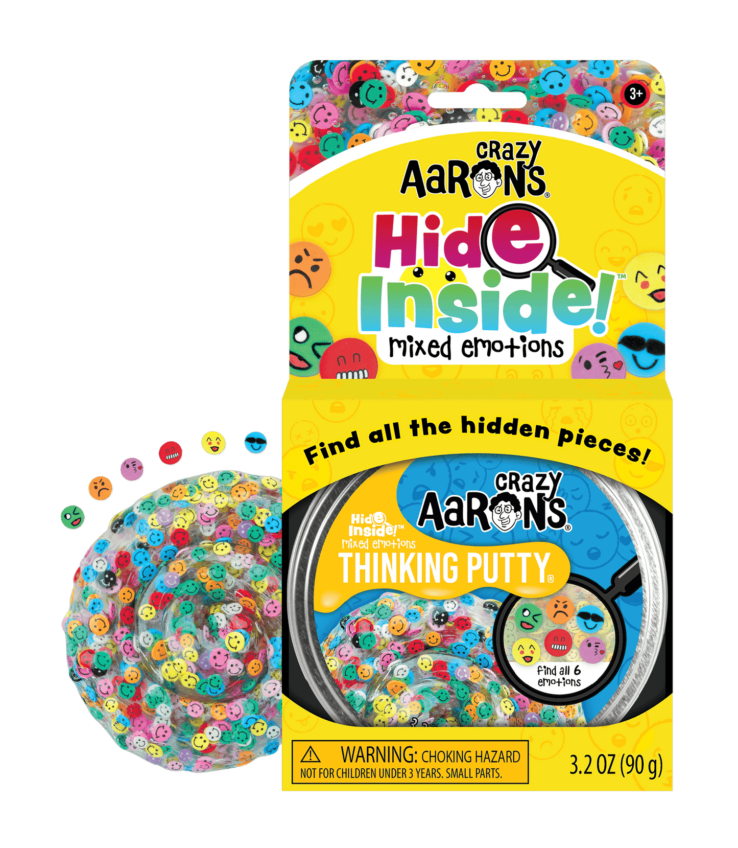 Crazy Aarons Mixed Emotions - Full size 4" Thinking Putty Tin