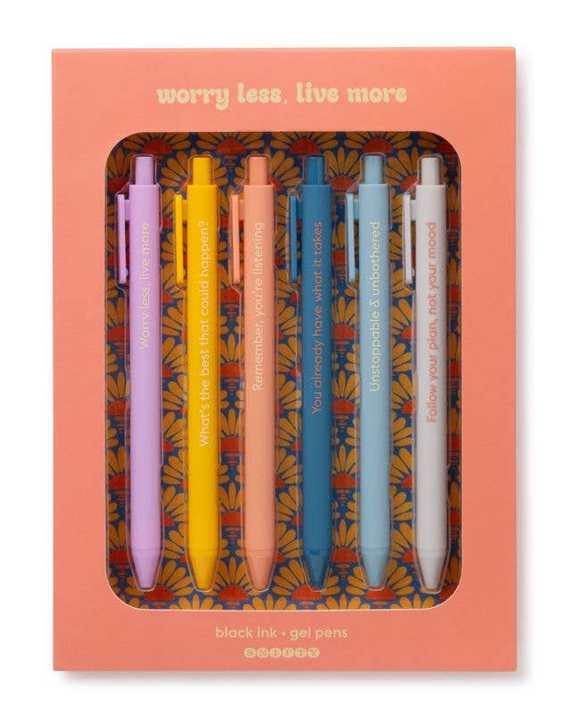 Worry Less, Live More - Gel Pen Set