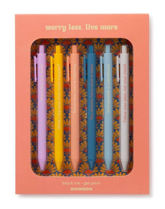 Worry Less, Live More - Gel Pen Set