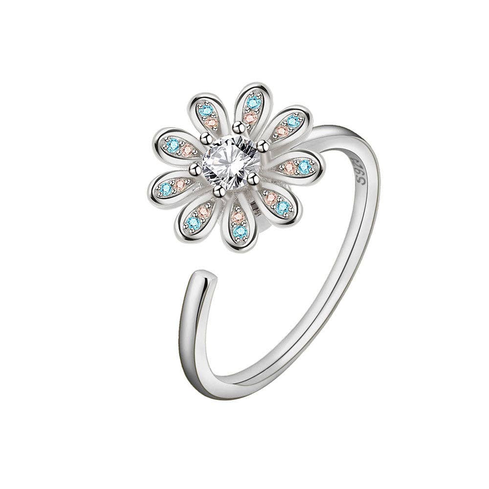 Daisy Anxiety Fidget Spinner Ring
