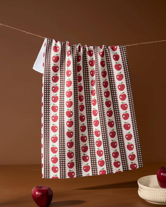 Apple Picking Day Geometry Tea Towel