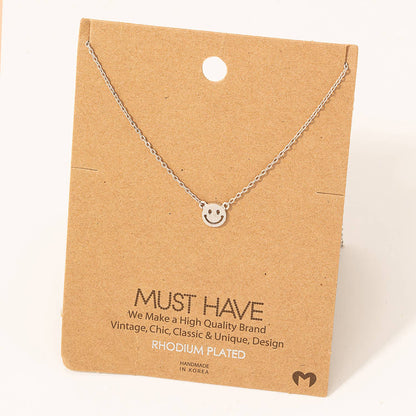 Smiley Face Charm Necklace