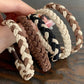 Chestnut 5pcs Smile Face Decor Braided Hair Ties