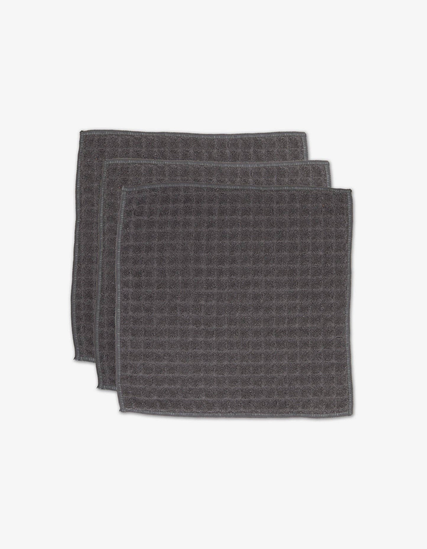 Charcoal Geometry Waffle Washcloth Set