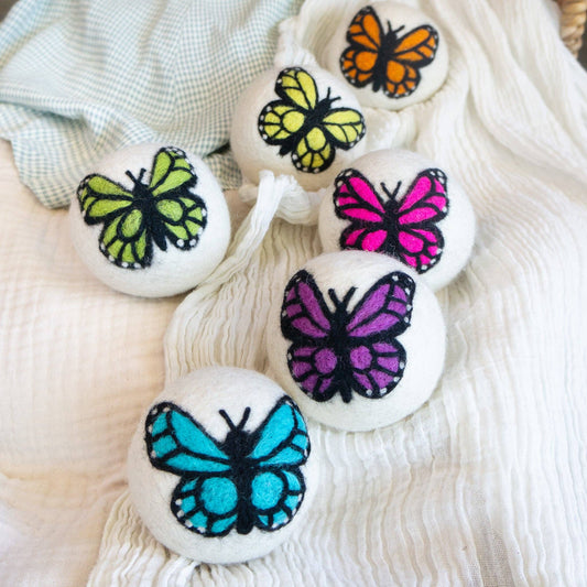Rainbow Monarch Butterfly Eco Wool Dryer Ball