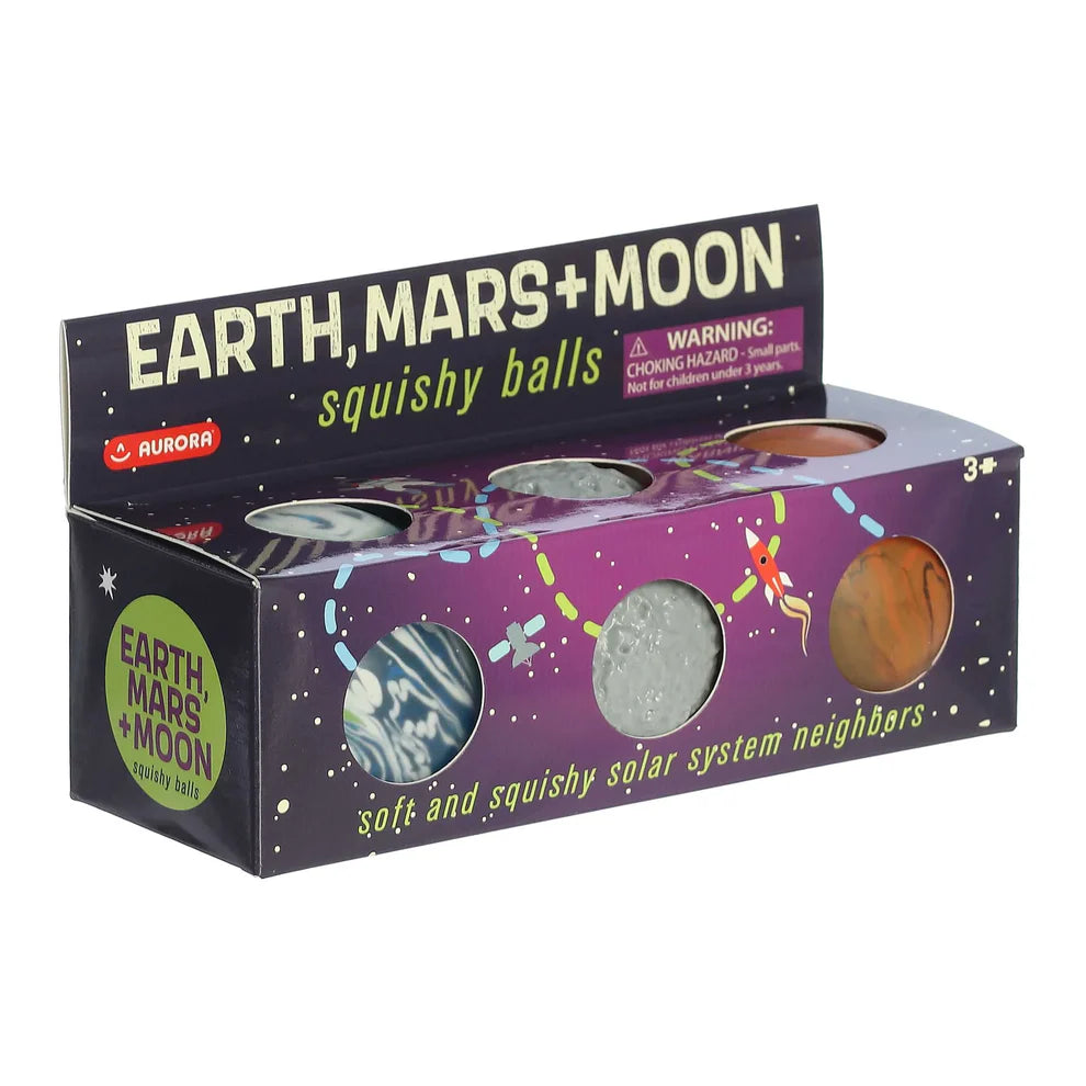 Earth Moon & Mars Squishy Balls