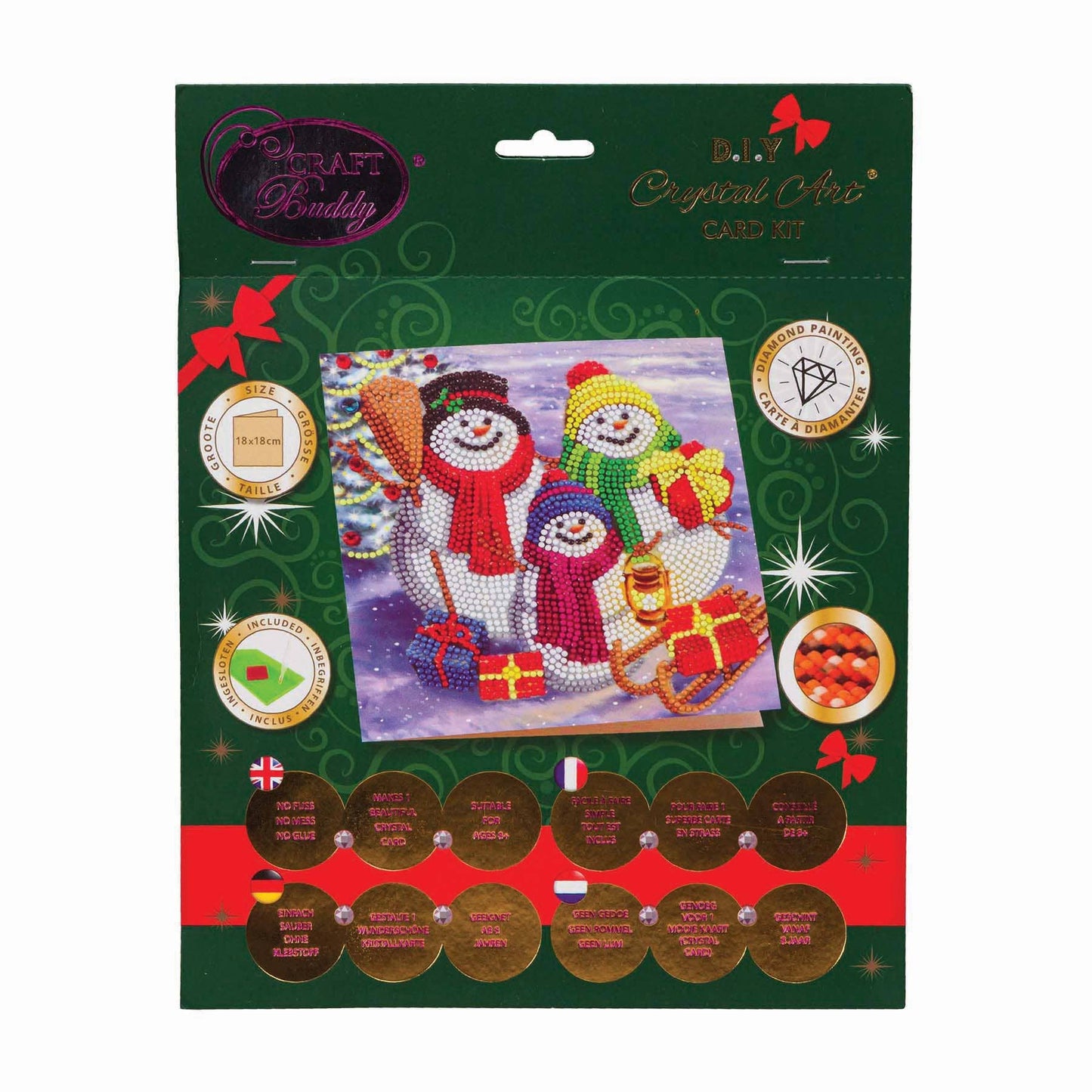 Snowman Family Fun Crystal Art Card Kit