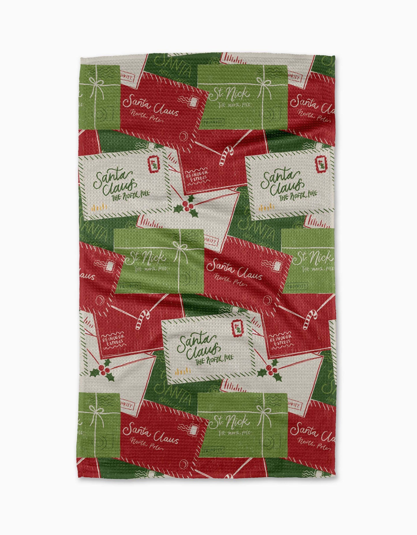 Christmas Letter Pile Geometry Tea Towel