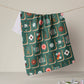 Moss Tile Toss Geometry Tea Towel