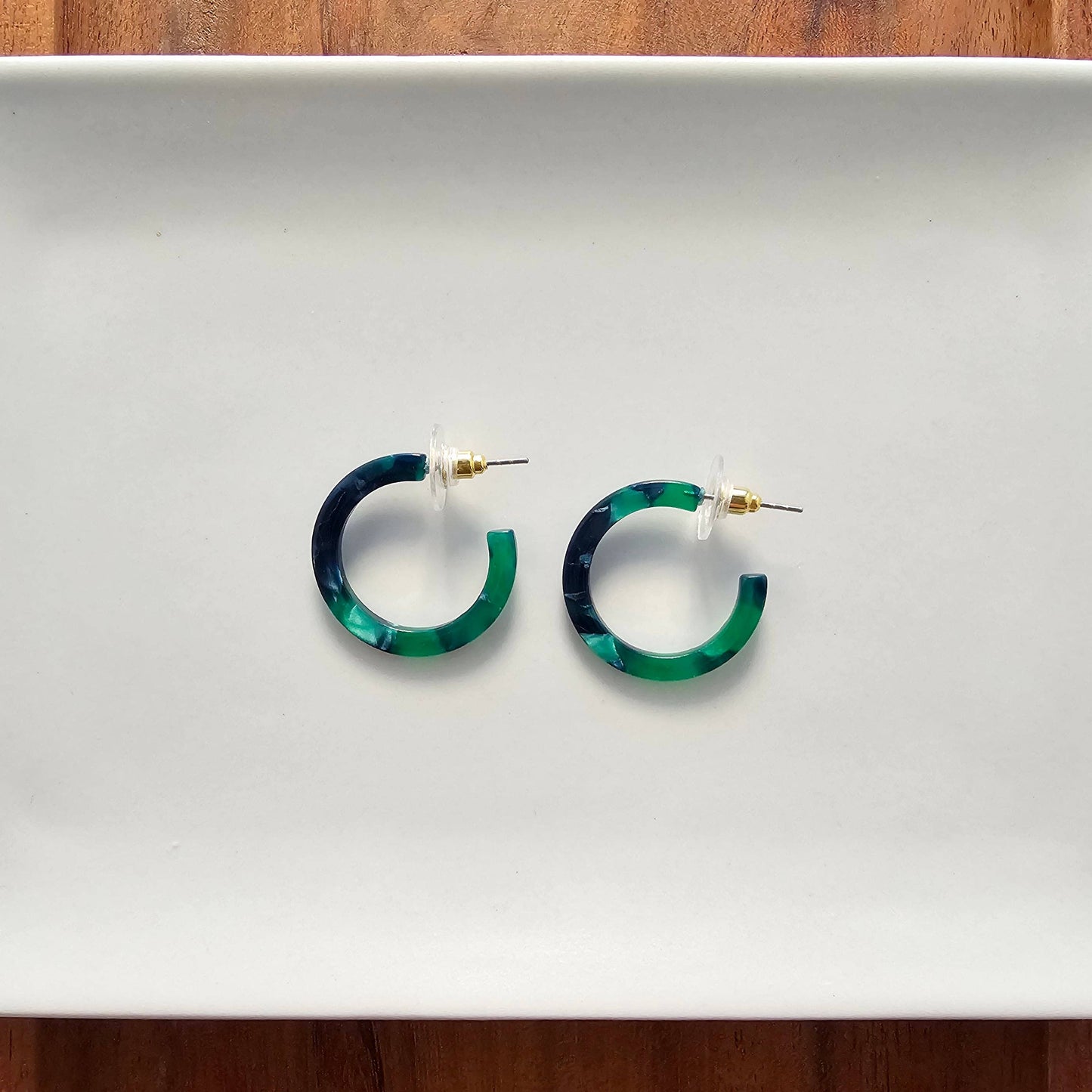 Dark Green Cam Mini Hoops