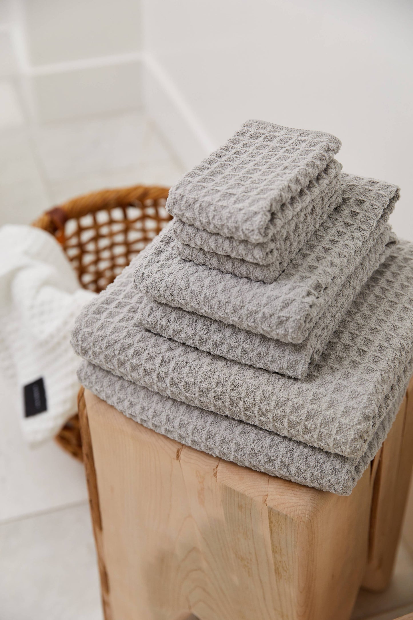 Stone Waffle Geometry Hand Towel