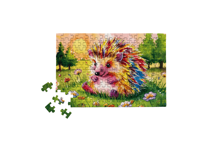 Happy Little Hedgehog - woodland forest outdoor gift puzzle