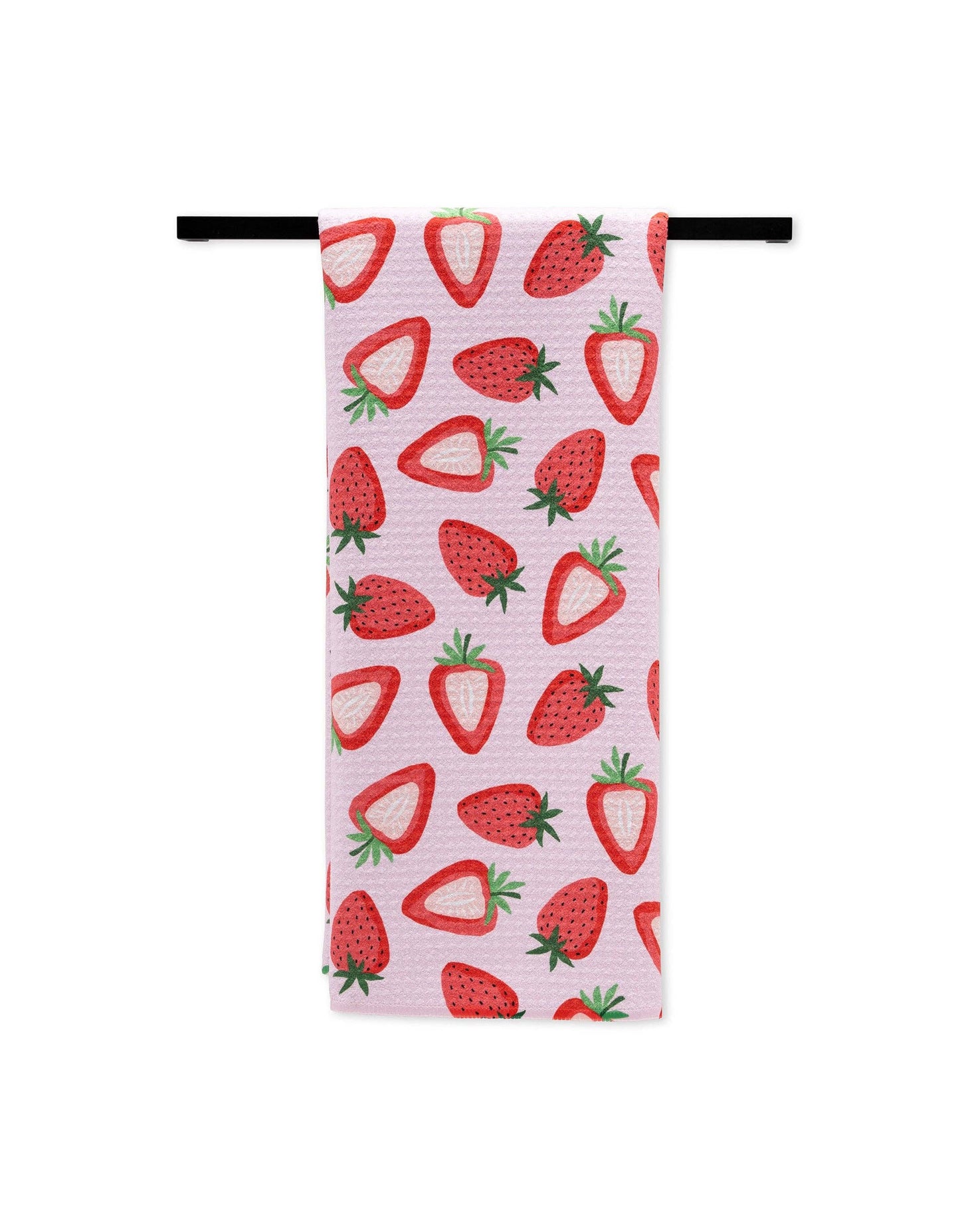 Sweet Strawberry Geometry Tea Towel
