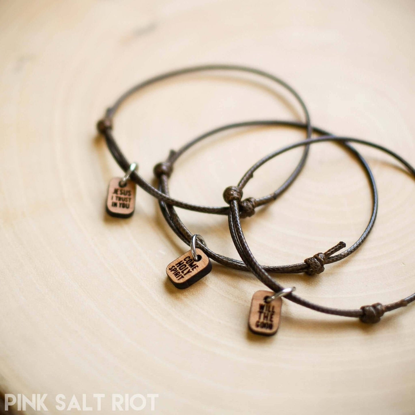 Messages Brown Cord Bracelets