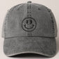 Happy Face Embroidered Cotton Baseball Cap