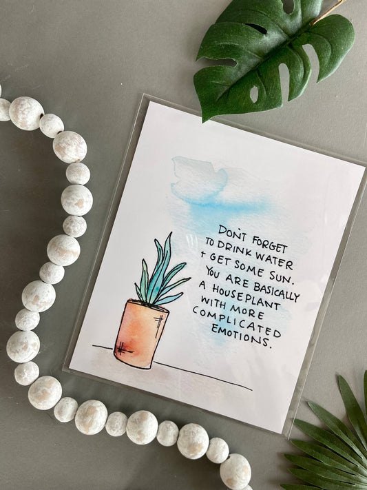 House Plant with Complicated Emotions - 8x10 Art Print