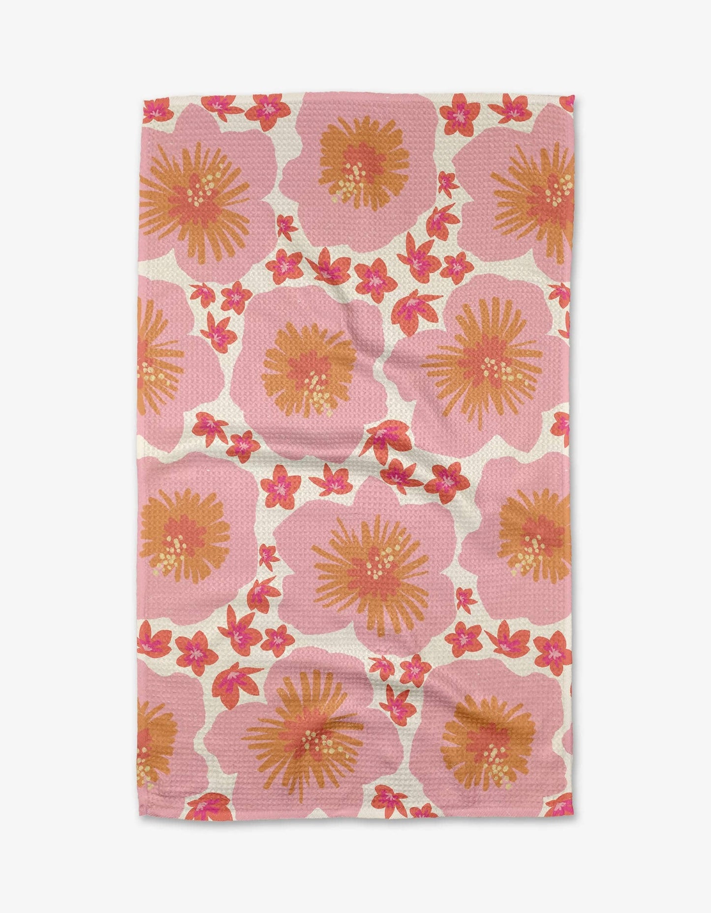 Hibiscus Sunset Geometry Tea Towel