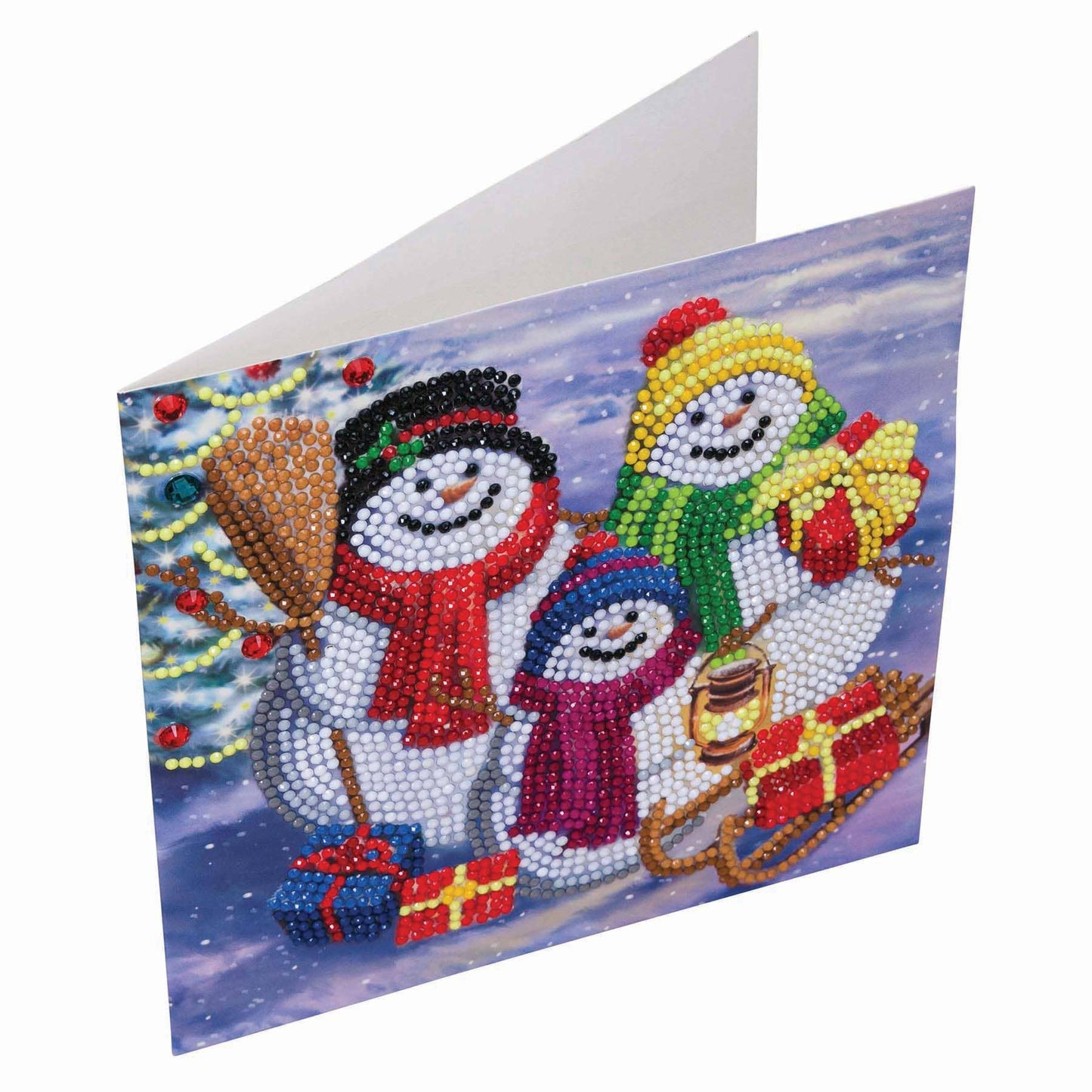 Snowman Family Fun Crystal Art Card Kit