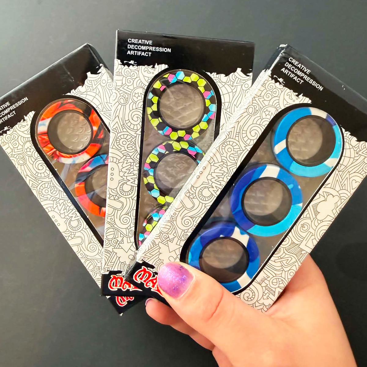 Printed Magnetic Finger Rings Fidget