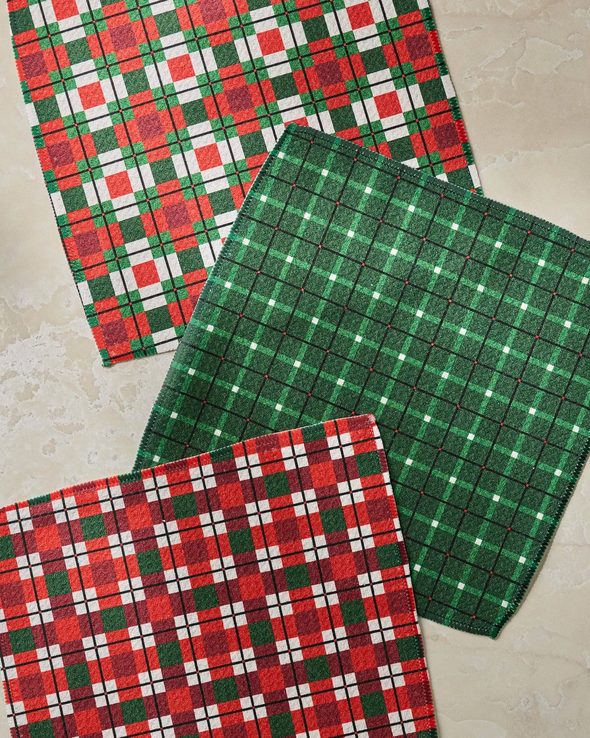 Noel Plaid Dishcloth Set
