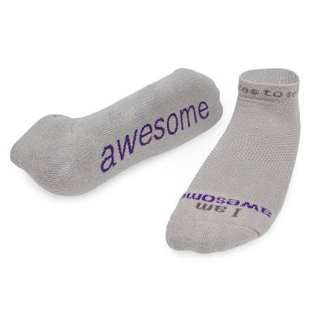 I am awesome® grey low-cut socks