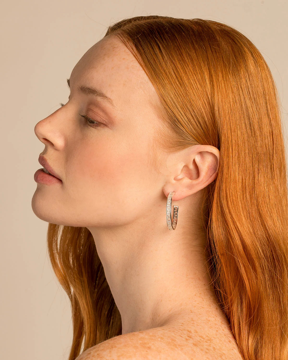 Beautifully Broken Baguette Hoop Earrings