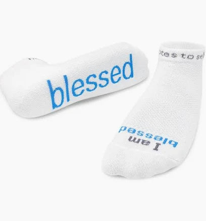 I am blessed™ white low-cut socks