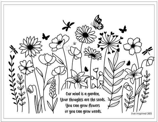 Grow Flowers-Coloring Page