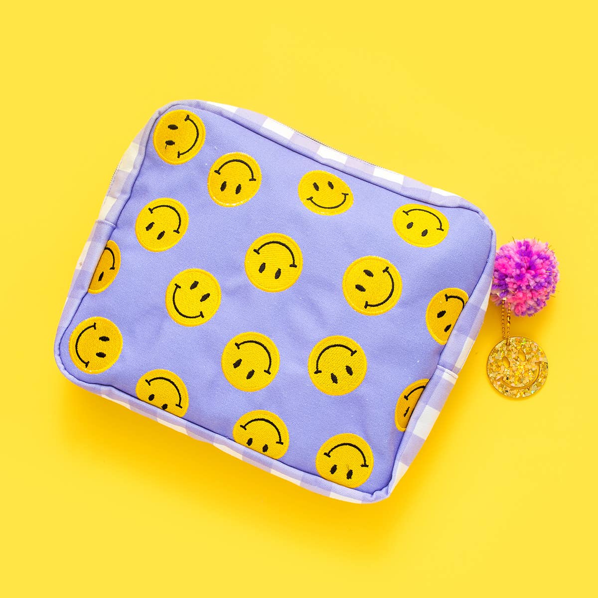 Large Smiley Zippered Pouch