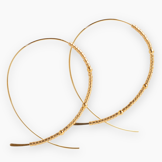 Confetti Beaded Earrings-Gold