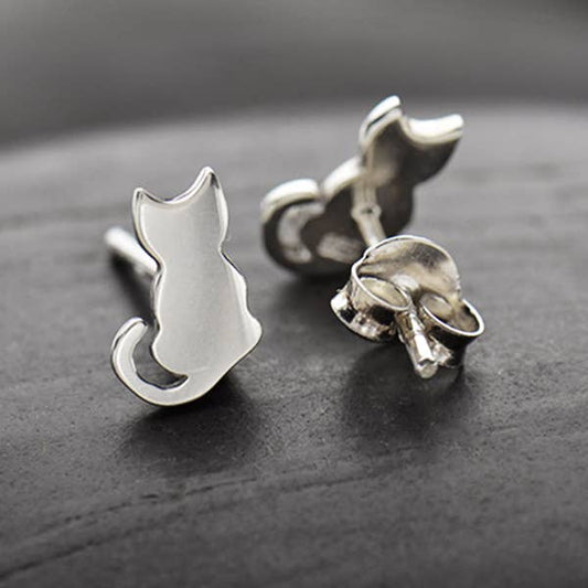 Tiny Cat Stud Earrings